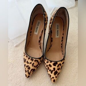 Steve Madden Animal Cheetah Leopard Print Brown Yellow High Heels